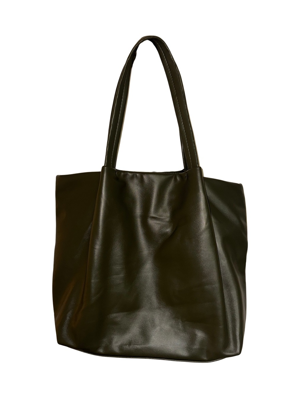 Neiman Marcus Dark Olive Leather Tote